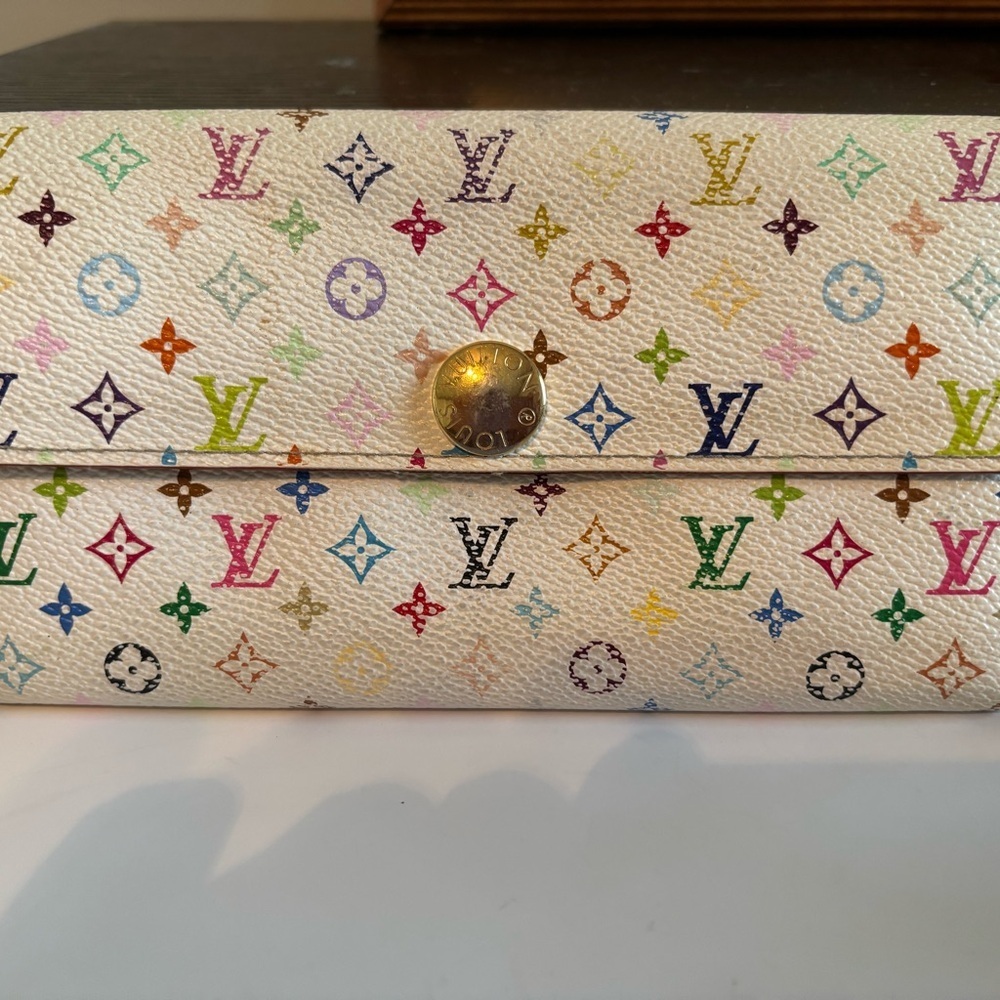 Rare Louis Vuitton x Takashi Murakami Monogram Multicolor Sarah Wallet WOC Ready - Picture 2 of 12